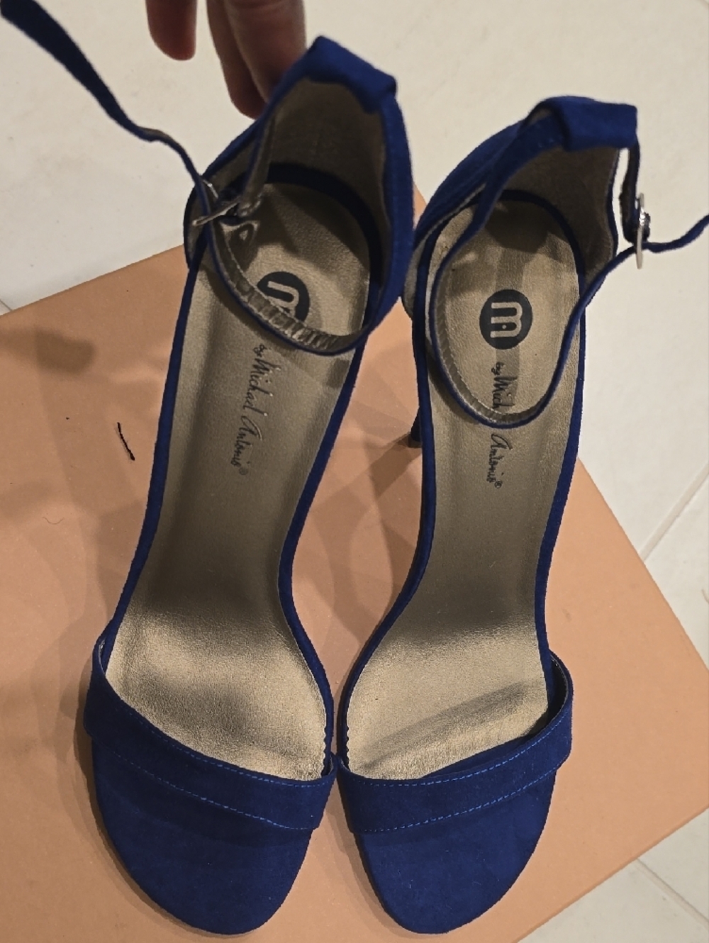 Michael Antonio Royal Blue Suede Ankle-Strap Heels-New - Picture 3 of 9